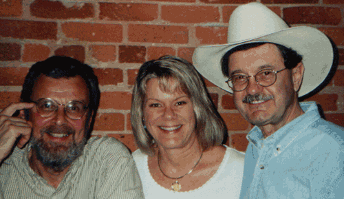 Rolling Thunder Asheville volunteers Cecil Bothwell and Barbara McCampbell with Jim Hightower